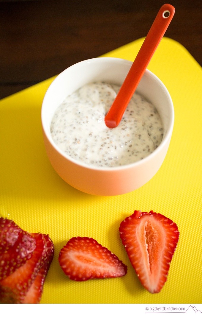 Coconut Chia Seed Pudding with Strawberries - Photo by Big Sky Little Kitchen