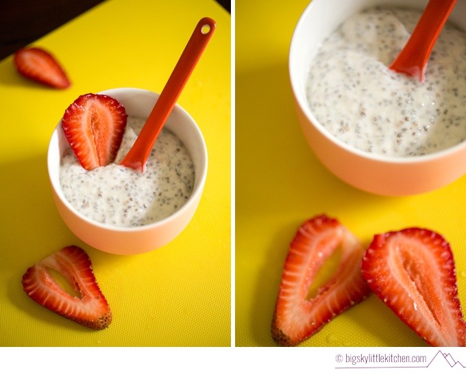 Coconut Chia Seed Pudding with Strawberries - Photo by Big Sky Little Kitchen