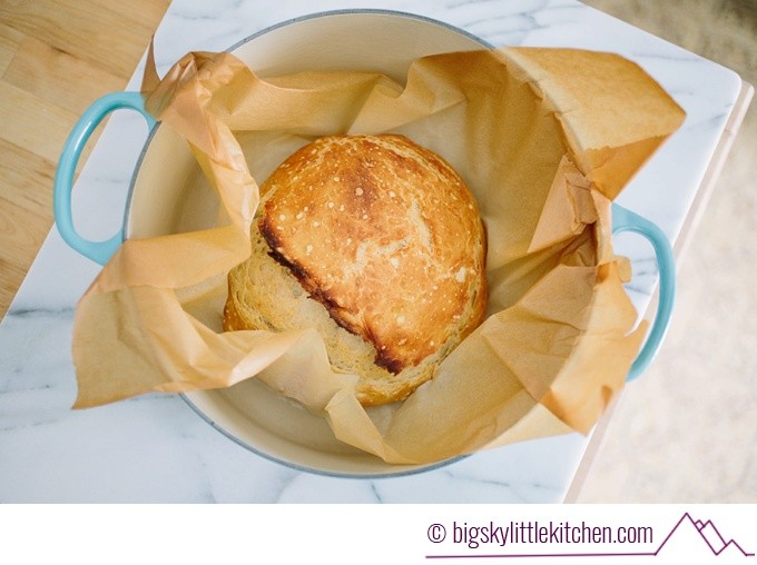 Easy Rustic Dutch Oven No-Knead Crusty Bread - Big Sky Little Kitchen