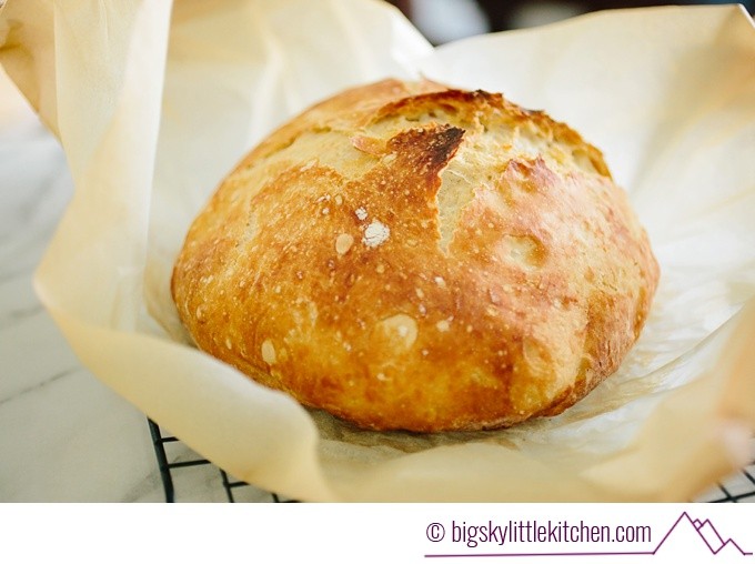 Easy Rustic Dutch Oven No-Knead Crusty Bread - Big Sky Little Kitchen