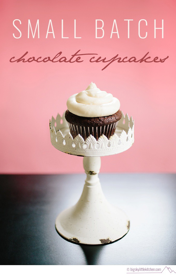 Small Batch Chocolate Cupcakes with Vanilla Buttercream Frosting - Big Sky Little Kitchen