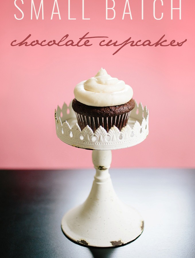 Small Batch Chocolate Cupcakes with Vanilla Buttercream Frosting