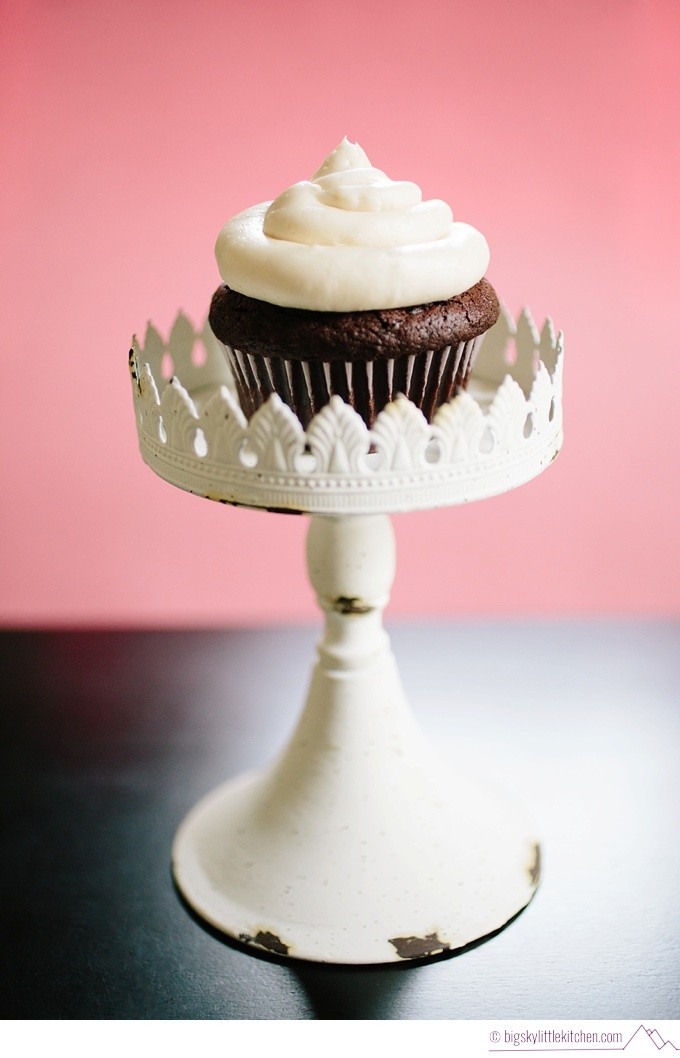 Small Batch Chocolate Cupcakes with Vanilla Buttercream Frosting - Photo by Big Sky Little Kitchen