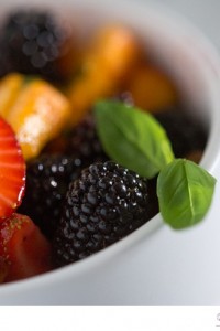 Peach Blackberry and Strawberry Fruit Salad with Basil, Lime and Pepper - Big Sky Little Kitchen