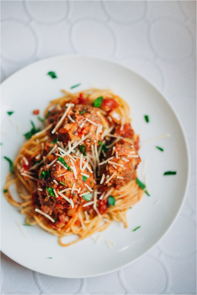 Slow Cooker Spaghetti and Meatballs - Photos by Kristine Paulsen Photography of Big Sky Little Kitchen