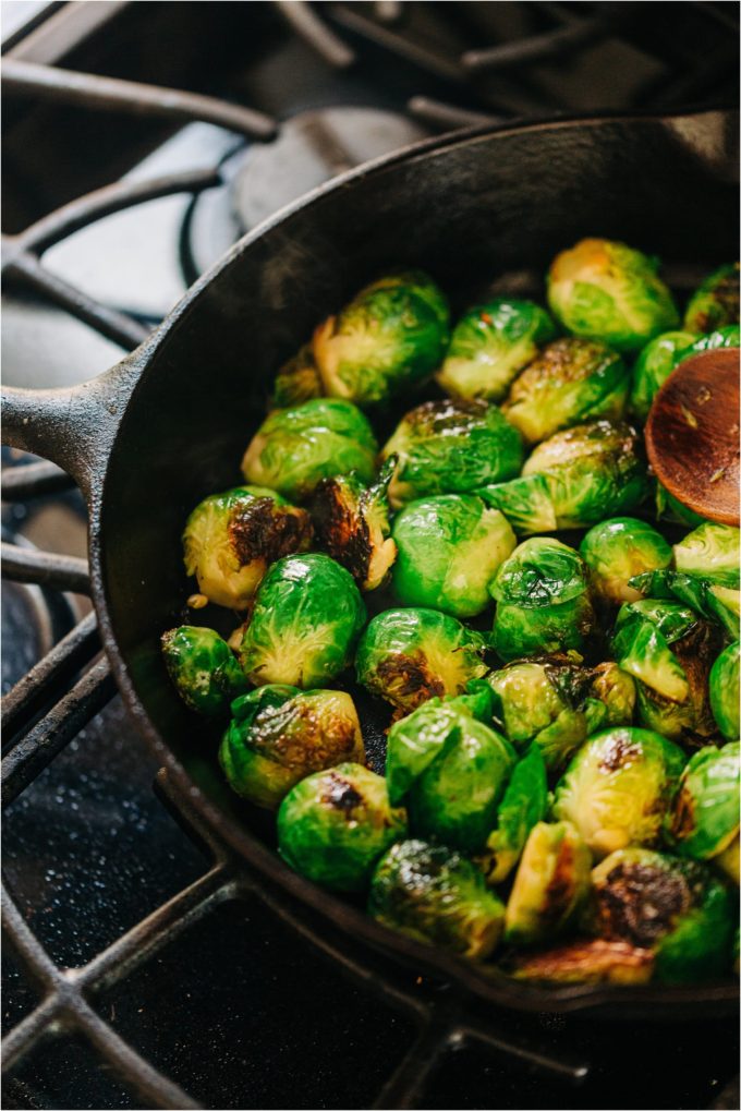 Browned Brussels Sprouts with Lemon - Images by Kristine Paulsen Photography for Big Sky Little Kitchen